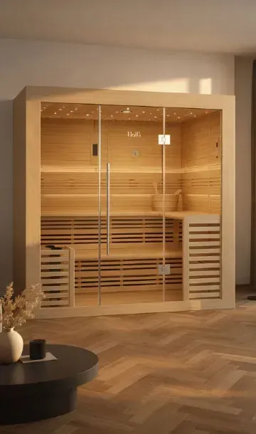 Façade vitrée du sauna Utopia