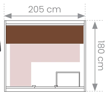 Plan coté du sauna Orphée